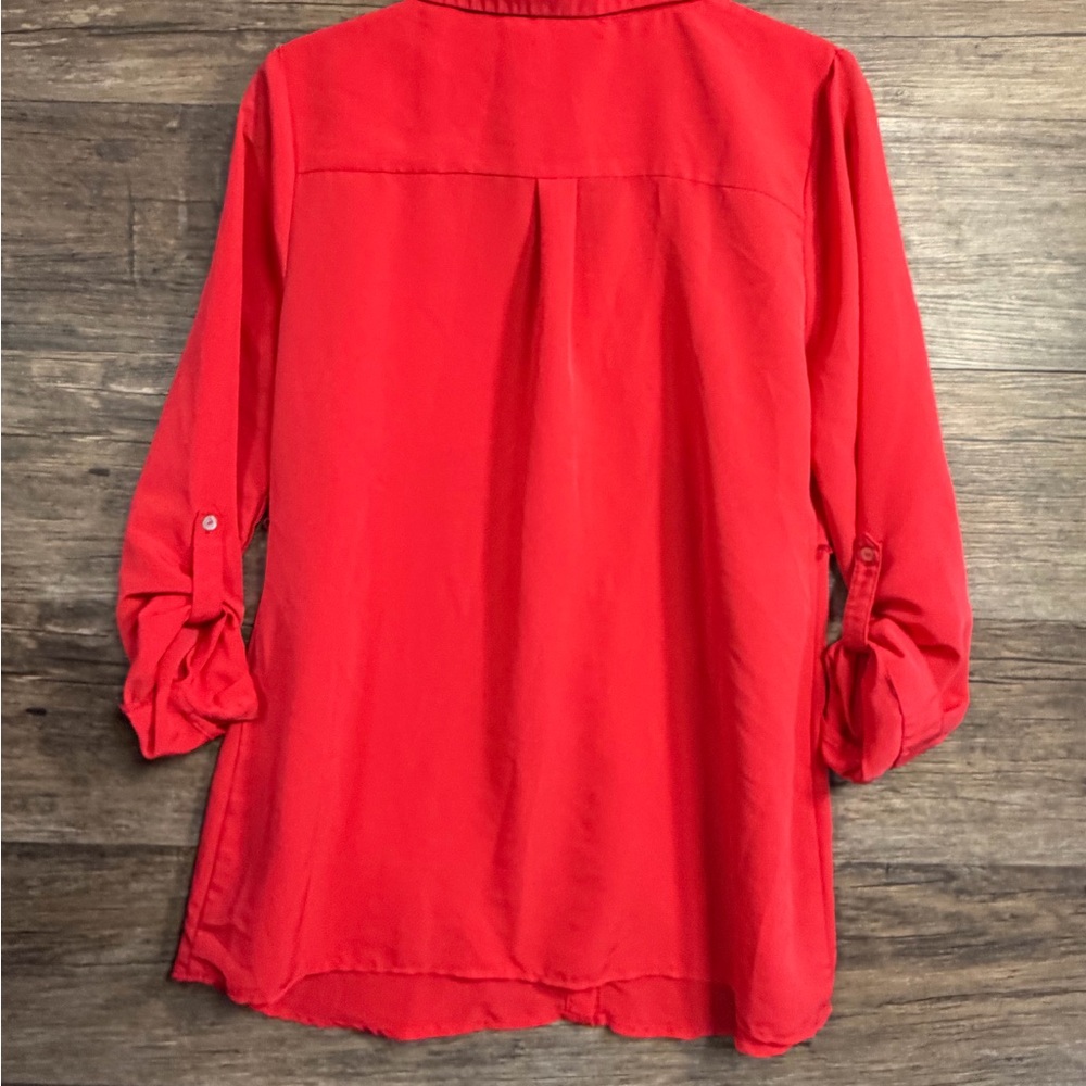 Oh Baby by Motherhood Bright Red Button-Down Shirt - Picture 6 of 6